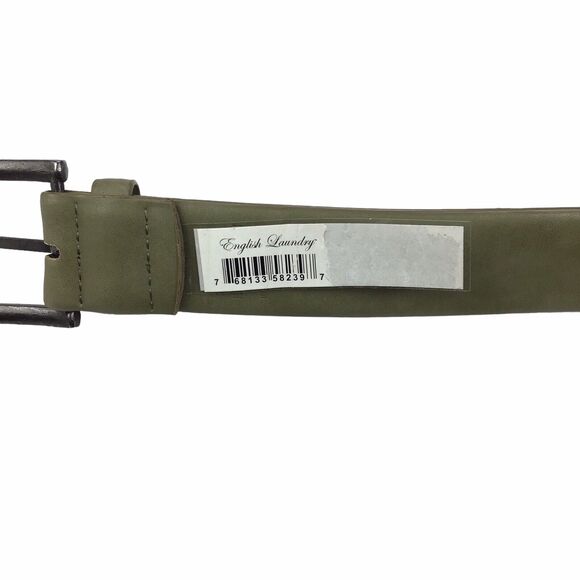 English Laundry Men's L Belt in Olive Green Size 38/40 Vegan Faux Leather - Picture 4 of 5